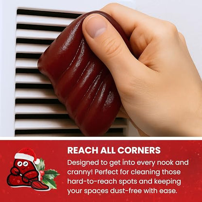 Slime Buddies Car Cleaning Gel Putty - Christmas Spice Scented Interior Detailing Tool for Cup Holders, Air Vents & Keyboard - Reusable Auto Detailing Accessories - Dust Remover Goop - color: 01 Pack Christmas Spice