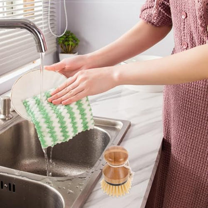 KESYOO 2pcs Handle Palm Scrub Brush for Kitchen Sink and Dish Cleaning, Black Pot Scrubber Set for Wok, Pan, and Pot Washing