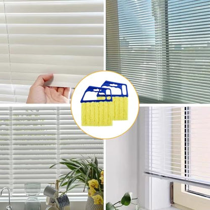 2 Pcs Blinds Cleaner Duster Tool 7 Finger Microfiber Washable Blind Cleaner Mini Window Dusters for Cleaning Dust Remova for Window Air Conditioner Vent Fans Venetian Shades Wood Blinds Dust Dirt - color: Blue