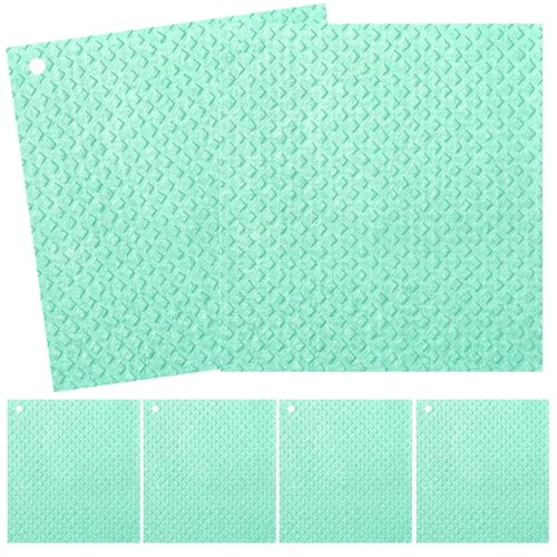 6 Packs Swedish Kitchen Dish Cloths - Reusable Paper Towels for Counters & Dishes - Eco-Friendly Cellulose Sponge Cloth (Green) - color: N-green