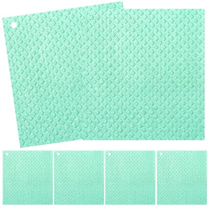 6 Packs Swedish Kitchen Dish Cloths - Reusable Paper Towels for Counters & Dishes - Eco-Friendly Cellulose Sponge Cloth (Green) - color: N-green