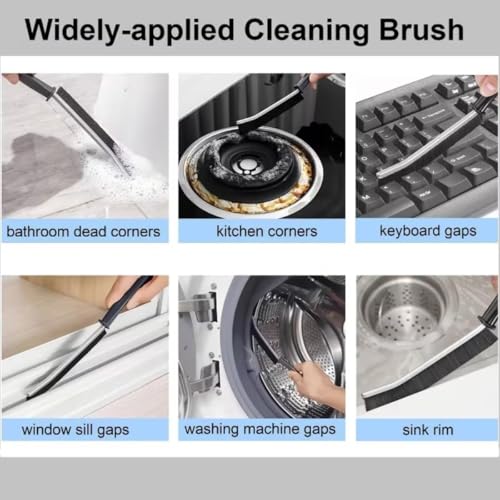 Hard-Bristle Crevice Cleaning Brush - Ultra-Thin Gap Cleaning Tool for Tile Joints, Window Tracks and Kitchen Corners - Durable Dead Corner Scrubber for Bathroom, Vanity and Sink