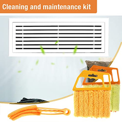 Mwellewm 2Pcs Window Venetian 7 Finger Dusting Cleaner Tool and 1Pc Window Blind Cleaner Duster Brush Hand-Held Window Shutters Venetian Shades Brush for Air Conditioner Duster Dirt - color: Yellow