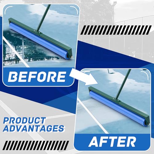 Suclain 36 Inch Tennis Court Squeegee PVA Foam Sponge Roller Lightweight Removes Water Quickly Clear Floors Tool for Tennis Basketball Sports Courts Garages - color: Blue
