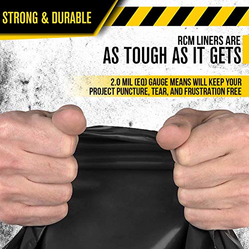 Aluf Plastics 45 Gallon 2 MIL (eq) Black Heavy Duty Trash Bags - 40" x 47" - Pack of 100 - For Construction, Industrial, Outdoor, Commercial - style: 45 Gal, 2 Mil Equiv, 100 Count