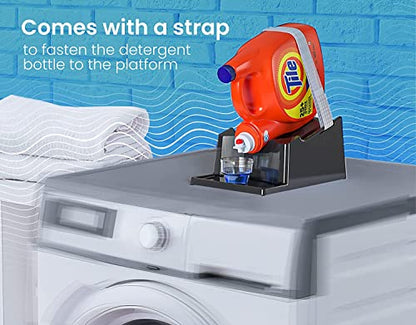 Skywin TidyFriend Laundry Detergent Holder Stand with Drip Tray, Laundry Soap Holder with Non-Slip Rubber Feet for Washing Space Organization, Angled Downward Slope for Easy Pouring (Black) - color: Black