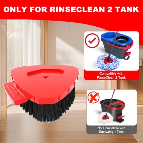 Small 2 Pack Scrub Brush Head ONLY for O Cedar RinseClean 2-Tank Spin Mop, Replacement Head Scrubber Brush,NOT for EasyWring 1-Tank System - color: Small 2 Pack