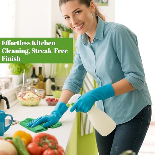 Nuenen 60 Pcs Microfiber Cleaning Cloths for Cars 16 x 16 Inch Ultra Absorbent Car Towels Drying Reusable Cleaning Supplies House Kitchen Window Microfiber Towel (Green) - color: Green