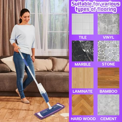 AmaVins 2 Pack Pet System Microfiber Sweeping Pad, Reusable Pet Replacement Mop Pad for Bona Mop & Multi-Surface Floors, 18 Inch Washable Cleaning & Dusting Pads, Attracts & Picks Up Pet Hair