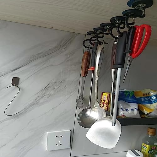 2PCS Magnetic Broom Hooks, Space-Saving Mop Rake Rack, Stainless Steel Heavy Duty Mop Handle
