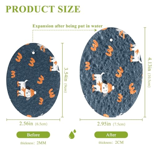 Fall Cute Dogs Dish Scrub Sponges Kitchen Non Scratch Reusable Compressed Cellulose Sponge Hanging for Household Cleaning Washing Dishes Pots and Pans 3 Pack - color: Pattern11