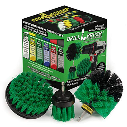 Drill Brush – Drill Brush Attachment – Drill Brush Power Scrubber – Drill Brush Set - Nylon Drill Brush - Drill Brush Scrubber - Drill Brush Cleaner - Grout Drill Brush - Drill Brush Kit - color: Green