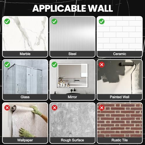 EHORIA 3-in-1 Quadrate Dispensers for The Shower,Shower soap Dispenser,Conditioner Dispenser, Shampoo Dispenser,No Drilled Wall Mounted Distributor,Hotel,Bathroom,Home - color: Triple, Grey