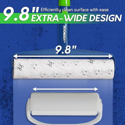 BOOMJOY Large Lint Rollers for Floor, 9.8 Inch Extra-Wide Lint Roller with 360 Sheets Total, Cat & Dog Pet Hair Remover for Home Floor Cleaning, Carpets, Cars, Clothing, Sofa