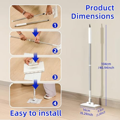 2026 New Mini Disposable Dust Mop with 20 Dry Wet Disposable Pads No-Touch Dirty Cleaning Dust Mop , Multi Surface Floor Mopping and Sweeping for House Wall Bathroom Corners - size: 39in Short Handle Mini Mop with 20 Disposable Pads