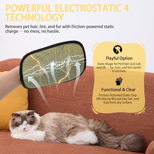 Pet Hair Removal Glove – Reusable 5-Finger Electrostatic Fur Remover for Cats & Dogs – Washable Multi-Surface Cleaning Glove (1Pcs_Blue) - color: 1Pcs_Blue