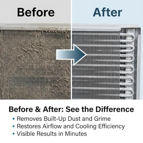 4-Piece Air Conditioner Coil Brush Kit, Refrigerator Coil Brush Set for Refrigerator Radiator & Car Coolers, Includes Dual-Sided Brush and Metal Brushes with Long and Short Bristles