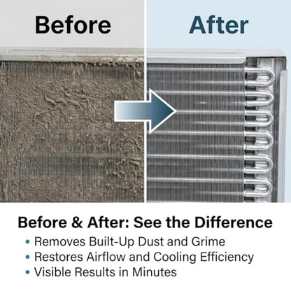 4-Piece Air Conditioner Coil Brush Kit, Refrigerator Coil Brush Set for Refrigerator Radiator & Car Coolers, Includes Dual-Sided Brush and Metal Brushes with Long and Short Bristles