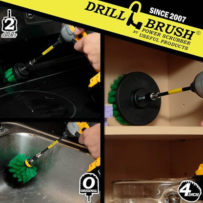 Drill Brush Household Cleaners - Kitchen Cleaning Supplies - Oven Scrub Brush - Stove Top Cleaner Kit - Countertop Cleaning Tools - Sink Pots and Pans Stain Scrubber - Frying Pan Grease Scrubber Kit - color: Green