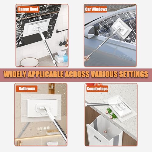 2026 Upgraded 39.4" Hands-Free Multi-Purpose Flat Mop, Multifunctional Lazy Mop with One-Click Cloth Attachment with 10 Reusable Cloths, Ideal for Washbasin and Kitchen - color: 3pcs