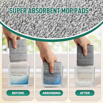 8 Pack Microfiber Spray Mop Replacement Pads for Swiffer PowerMop, Washable & Reusable Mop Refills for 13 ''-15 '' Spray Mops, Wet & Dry Cleaning Pad for Hardwood, Tile, Marble & Pet Hair