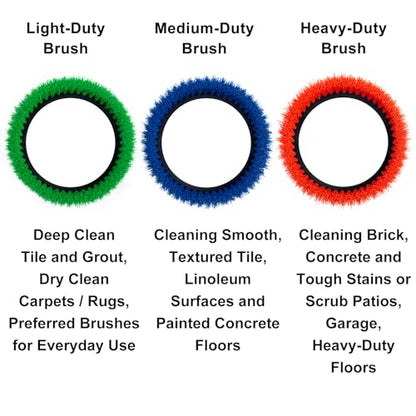 HHQ Commercial Scrub Brush for Orbital Floor Scrubber, Compatible with Oreck Orbiter XL ORB550MC, Bissell BGEM9000, 12" Diameter, Heavy-Duty Brush, Orange