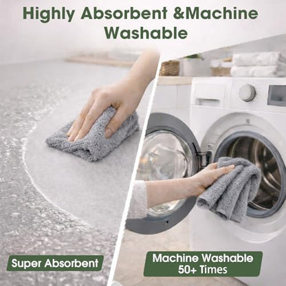 Microfiber Cleaning Cloth Roll - 100 Pack Tear Away Microfiber Paper Towels, Reusable, Washable, Scratch-Free, Kitchen Towels for Car, Home, Kitchen, Glass, Dishes(Cloud Gray) - color: Cloud Gray