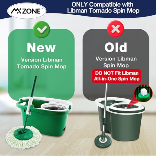 4 Pack Spin Mop Head Replacement Compatible with Libman Tornado, Microfiber Mop Head for Libman Tornado Spin Mop System, Machine Washable Mop Refill Head, Easy to Replace - size: 4 Pack(Green)