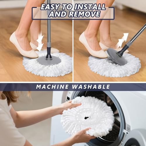 3 Pack Mop Head Replacement for Masthome Spin Mop,Microfiber Replacement Head for ASIN B0FM7K6K2C,B0FHVJ1GPR,B0F9KKLFN3,B0DQ8QMXR4