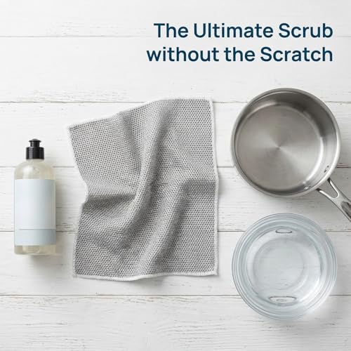 5 Pack Multipurpose Wire Dishcloths, Non Scratch Reusable Metal Cleaning Cloths for Kitchen Cookware, Cooktop and Household Use