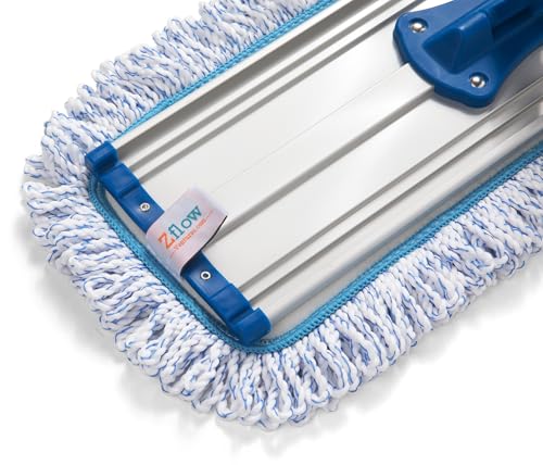 Zflow 18" Microfiber Dust Mop Pads 2-Pack - Premium Commercial Grade Washable Pads (18", Blue)