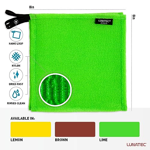 LUNATEC® Odor-Free Kitchen Dishcloths. A Scrubber and scouring pad for All Surfaces. Safe for Non-Stick. (4-Pack) - color: Lime