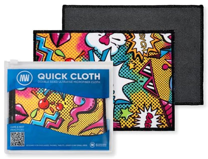 Microfiber Wholesale Quick Cloth Glasses Cleaning Cloths – 5x7, Popart, 2 Pack with Case | Double-Sided Lens Cleaner for Eyeglasses, Camera, Screens & Glass | Reusable Microfiber Glass Polishing - color: Popart, size: 5"x7"