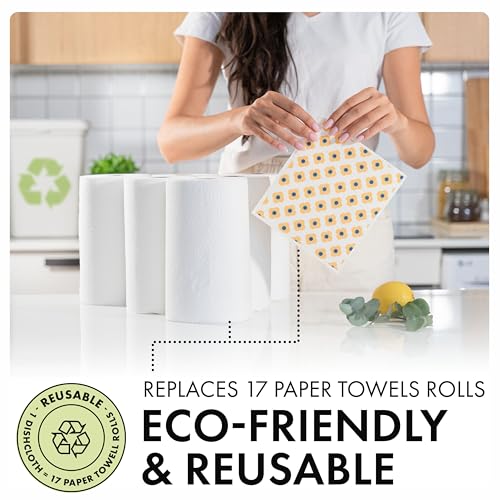SUPERSCANDI 5 Pack Swedish Dishcloths for Kitchen - 100% Biodegradable & Compostable | Reusable Paper Towels Washable, Food-Safe & Without Plastic - Dish Rags Suitable for Any Surface | Scandi Design - color: Scandi Design