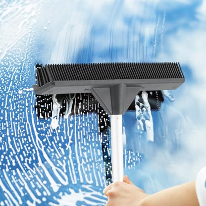 Superio Silicone Pet Hair Broom, Carpet Cleaner, Salon Broom, with Built-in Window Washer Squeegee, Head Only - size: Head Only