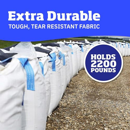 DURASACK Heavy Duty Builder's Bulk Bags 200-Gallon White Woven Polypropylene Contractor Trash Bags for Demo and Construction, Holds up to 2200 lbs, Open Top, Pack of 10 - size: Pack of 10