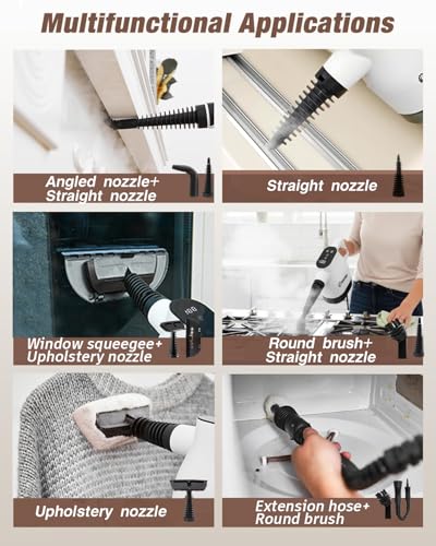 Saker EverSteam Instant-Heat Steam Cleaner for Home,15s Heat-up Handheld Steam Cleaner with Mop Attachment, Lightweight Portable Continuous Refill Steamer for Deep Cleaning of Floor, Car and Kitchen - size: 15s Instant-heat Steam Cleaner with Mop Attachme