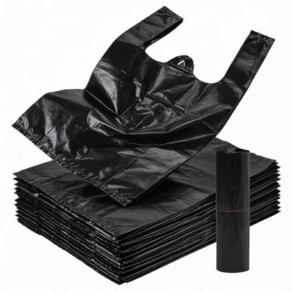 Small Trash Bags 100PCS with Handles Leak Proof, Extra Thick Waste Bag, Poop Bags,Car Trash Bags, for Dogs&Cats, Black - color: 100Black