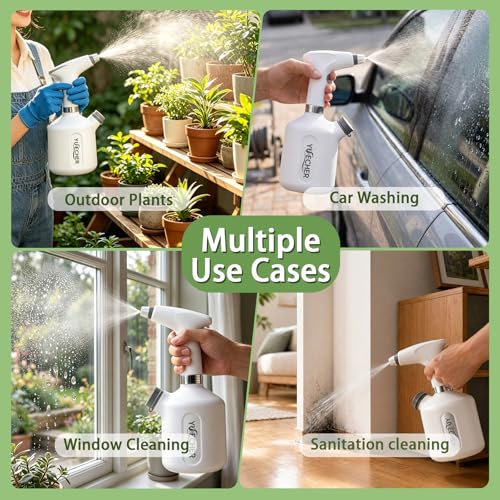 Electric Spray Bottle, 0.26 Gallon Battery Powered Plant Mister, 1500mAh USB Rechargeable Automatic Garden Sprayer, Handheld Continuous Water Spray Bottle for Indoor Houseplants, Succulents, Cleaning - size: 1L/0.26 Gallon