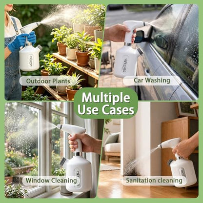 Electric Spray Bottle, 0.26 Gallon Battery Powered Plant Mister, 1500mAh USB Rechargeable Automatic Garden Sprayer, Handheld Continuous Water Spray Bottle for Indoor Houseplants, Succulents, Cleaning - size: 1L/0.26 Gallon