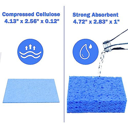 YoleShy 48 Pack Sponges Kitchen Natural Compressed Cellulose Sponges Durable Dish Sponge for Cleaning & DIY Reusable