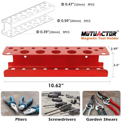 MUTUACTOR Magnetic Screwdriver Rack,1PCS Heavy Duty Magnetic Mount Red Screwdriver Organizer,Magnetic Tool Holder Durable Storage Holder for Multiple Screwdriver Plier Shear Tool Chest Cart Workbench - style: Red Screwdrivers Holder