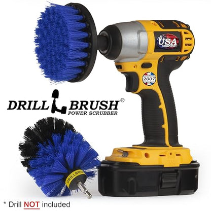 Marine Cleaning Brush Set - Boat Scrubbing Accessories - Aquatic Cleaning Brushes - Hull Cleaner Brush Tool Kit - Spinning Drill Powered Scrubbing Kit - Barnacles Blasting Brushes - Tank Cleaner - color: Blue