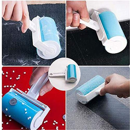 Resuable Washable Lint Roller Sticky for Pet Hair Cat Dog Remover Tool Pet Shedding Brush Cleans your Clothing Sofa (Pink, Blue)2 Pack