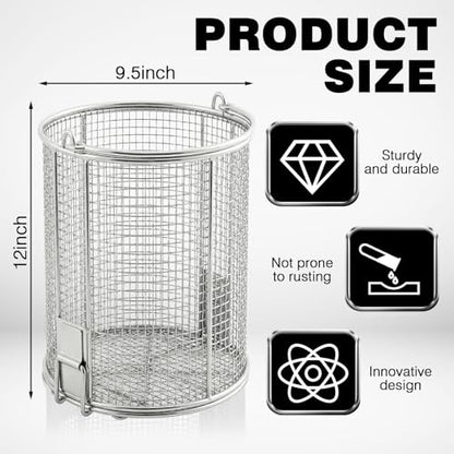 1 Pcs 1/4″ Mesh 5 Gallon Dip and Drain Stainless Steel Part Cleaning Strainer Basket for Buckets, Swing Handle, for Mechanics Auto Parts Washing Garage Shop Home Workshop, Bucket Not Included - size: 5 Gallon,1/4″