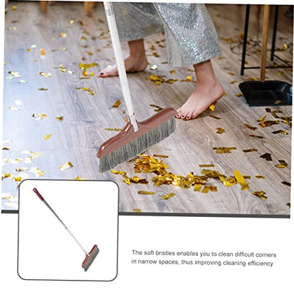 Healifty Soft Bristle Broom with Detachable Long Stainless Steel Handle Lightweight Telescoping Floor Sweeper for Indoor Cleaning Easy Use for Home Office Rv and Outdoor Activities Static