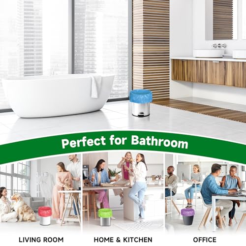 3 Gallon Bathroom Trash Bags - Mini Small Garbage Bags Colorful 100 Count 12 Liter Mini Waste Basket Liners For Kitchen Office Car Biodegradable Unscented Strong Thick - style: 3gallon Colorful 100