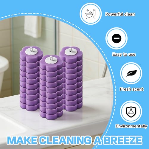 30 Count Lavender Scented Disposable Toilet Brush Refills, Toilet Wand Refill Pads, Replacement Toilet Cleaner Refill Heads for Toilet Bowl Deep Scrubbing - size: 30 refills