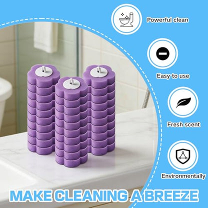 30 Count Lavender Scented Disposable Toilet Brush Refills, Toilet Wand Refill Pads, Replacement Toilet Cleaner Refill Heads for Toilet Bowl Deep Scrubbing - size: 30 refills