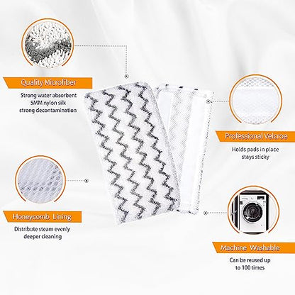 2 Pack Steam Mop Pads for Shark S1000 S1000A S1000C S1000WM S1001C Replacement Steamer Mop Pads ，Washable Microfiber Mop Pads for All Hard Floors